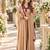 Beige silk blend readymade anarkali suit with embroidery & thread work