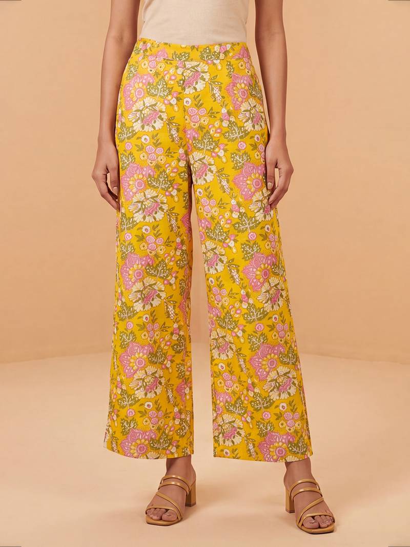 Women   s casual regular trouser | floral traditional trouser for kurta | festive, wedding