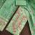 sea green unstitched weaving handwork with woven embellished dupatta silk blend dress material
