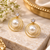 Certified natural freshwater pearls jewellery pearl drop earrings with cz stud and gold-tone multi-hoop