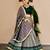 dark green silk blend printed traditional lehenga choli