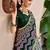 dark green silk blend printed traditional lehenga choli