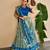 blue silk blend printed traditional lehenga choli