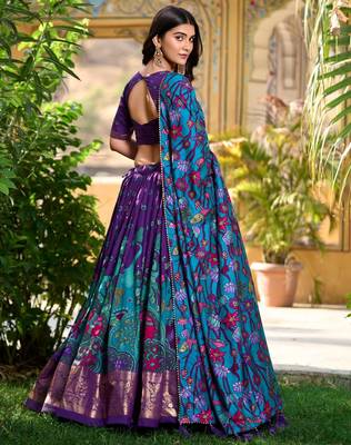 purple silk blend printed traditional lehenga choli upto 42 2