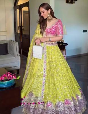 light green silk blend embroidered traditional lehenga choli upto 44 2