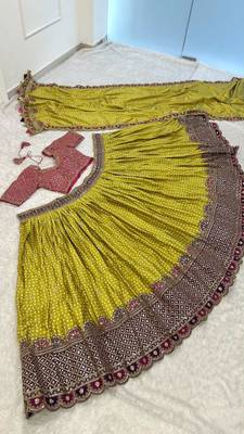 light green silk blend embroidered traditional lehenga choli upto 44 3