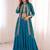 teal georgette embroidered traditional lehenga choli