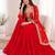 red georgette embroidered traditional lehenga choli