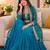 teal georgette embroidered traditional lehenga choli