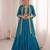 teal georgette embroidered traditional lehenga choli