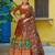 brown silk blend printed traditional lehenga choli upto 42