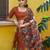 brown silk blend printed traditional lehenga choli upto 42