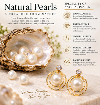 Certified natural freshwater pearls jewellery pearl drop earrings with cz stud and gold-tone multi-hoop 3