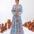 sky blue silk blend printed fashion lehenga choli