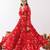 red silk blend printed fashion lehenga choli