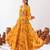 yellow silk blend printed fashion lehenga choli