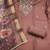 dusty rose unstitched thread embroidery handwork with digital printed dupatta silk blend dress material