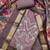 purple unstitched thread embroidery handwork with digital printed dupatta silk blend dress material