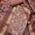 dusty rose unstitched thread embroidery handwork with digital printed dupatta silk blend dress material