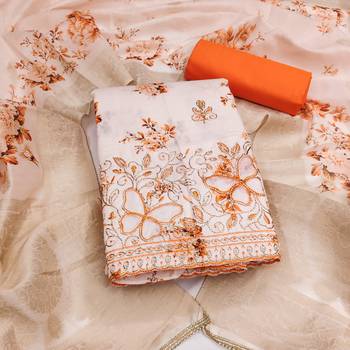 multi unstitched digital print beads work with printed dupatta jaam dress material 1
