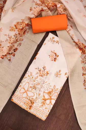 multi unstitched digital print beads work with printed dupatta jaam dress material