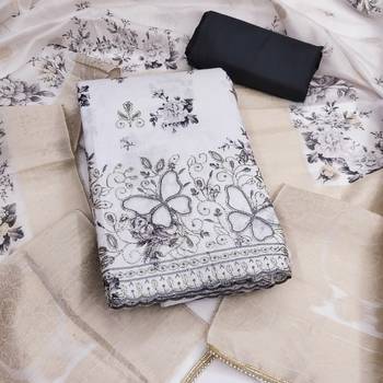multi unstitched digital print beads work with printed dupatta jaam dress material 1