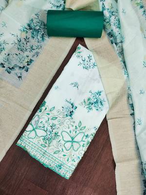 multi unstitched digital print beads work with printed dupatta jaam dress material 4