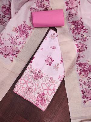 multi unstitched digital print beads work with printed dupatta jaam dress material 4