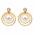 Certified natural freshwater pearls jewellery pearl drop earrings with cz stud and gold-tone multi-hoop