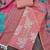 baby pink unstitched thread embroidery handwork with digital printed dupatta silk blend dress material