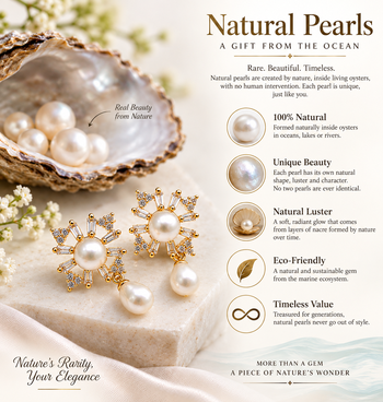 Certified natural freshwater pearls jewellery pearl drop earrings with cz snowflake stud, gold tone 2