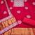 maroon unstitched print handwork with printed dupatta dress material