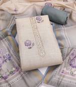 multi unstitched shimmer print handwork with printed dupatta linen dress material
