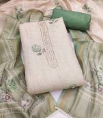 multi unstitched shimmer print handwork with printed dupatta linen dress material