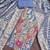 dusty blue unstitched weaving handwork with woven dupatta banarasi modal silk blend dress material