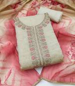 multi unstitched weaving handwork with digital printed dupatta modal butti chanderi dress material