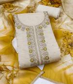 multi unstitched weaving handwork with digital printed dupatta modal butti chanderi dress material