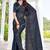 Navy blue color fendy satin silk two tone digital printed saree