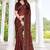 Coffee color fendy satin silk two tone digital printed saree