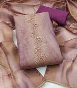 multi unstitched shimmer print handwork with printed dupatta linen dress material