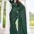 Rama green color fendy satin silk two tone digital printed saree