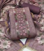 multi unstitched shimmer print handwork with printed dupatta linen dress material