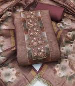 multi unstitched shimmer print handwork with printed dupatta linen dress material