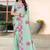 Sea green color silk blend bandhni digital printed saree