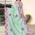 Sea green color silk blend bandhni digital printed saree