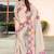 Cream color silk blend bandhni digital printed saree