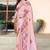 Peach color silk blend bandhni digital printed saree