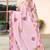 Peach color silk blend bandhni digital printed saree