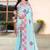 Sky blue color silk blend bandhni digital printed saree