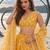 MUSTARD YELLOW NET THREAD WITH ZARI AND SEQUINCE WORK FESTIVE LEHENGA CHOLI SET FOR WOMEN'S